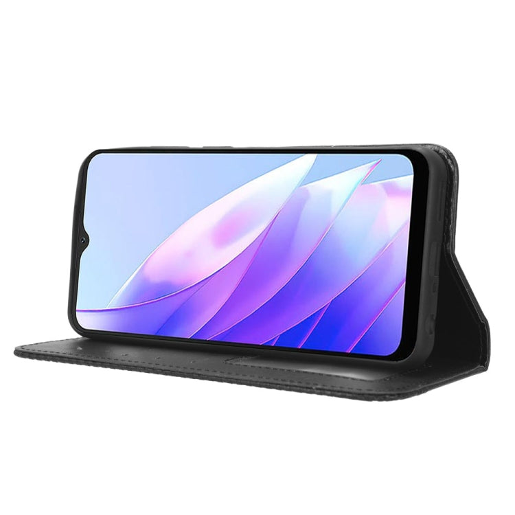 For Blackview A52 / A52 Pro Magnetic Buckle Retro Texture Leather Phone Case(Black) - More Brand by PMC TechLife | Online Shopping South Africa | PMC TechLife