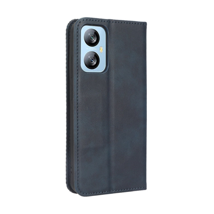 For Blackview A52 / A52 Pro Magnetic Buckle Retro Texture Leather Phone Case(Blue) - More Brand by PMC TechLife | Online Shopping South Africa | PMC TechLife