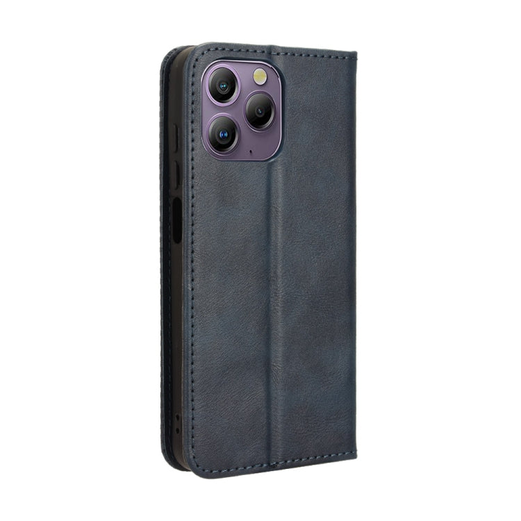 For Blackview A96 Magnetic Buckle Retro Texture Leather Phone Case(Blue) - More Brand by PMC TechLife | Online Shopping South Africa | PMC TechLife