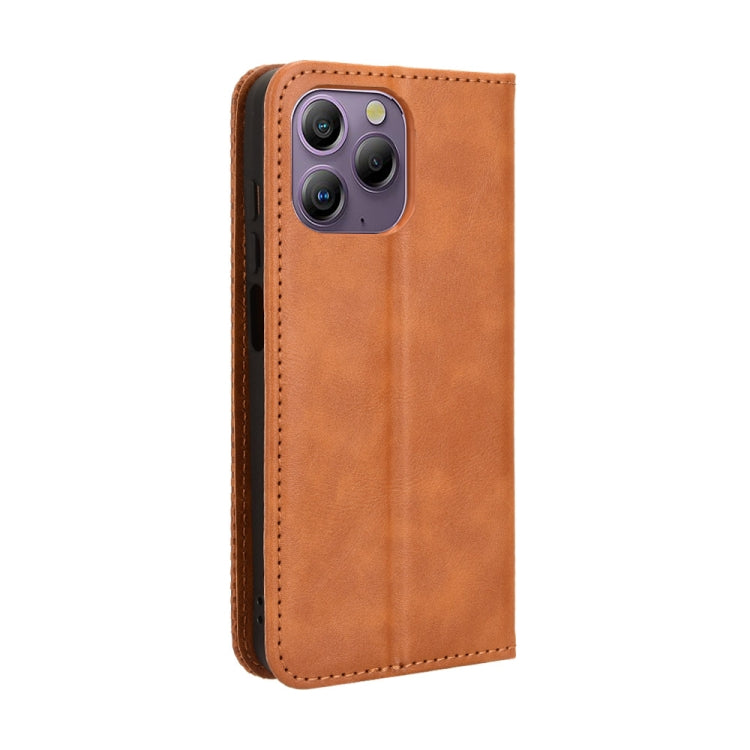 For Blackview A96 Magnetic Buckle Retro Texture Leather Phone Case(Brown) - More Brand by PMC TechLife | Online Shopping South Africa | PMC TechLife