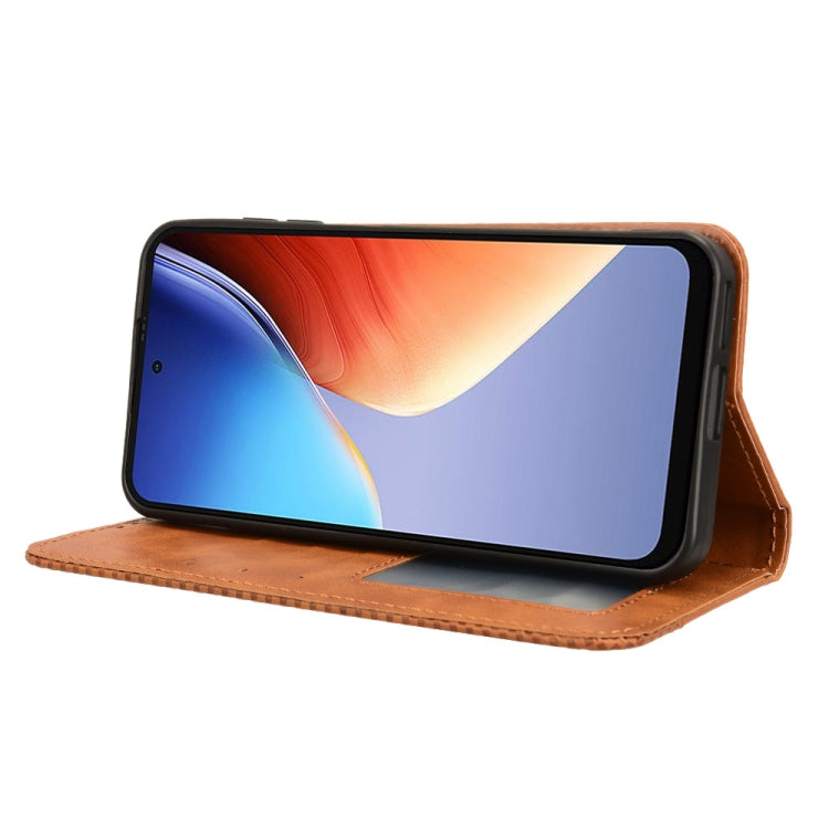 For Blackview A96 Magnetic Buckle Retro Texture Leather Phone Case(Brown) - More Brand by PMC TechLife | Online Shopping South Africa | PMC TechLife