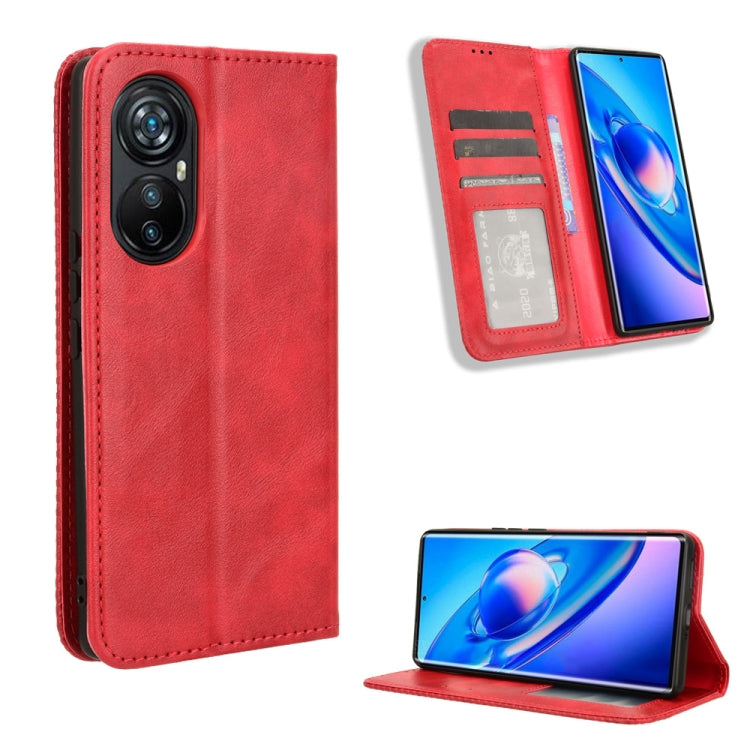 For Blackview A200 Pro Magnetic Buckle Retro Texture Leather Phone Case(Red) - More Brand by PMC TechLife | Online Shopping South Africa | PMC TechLife