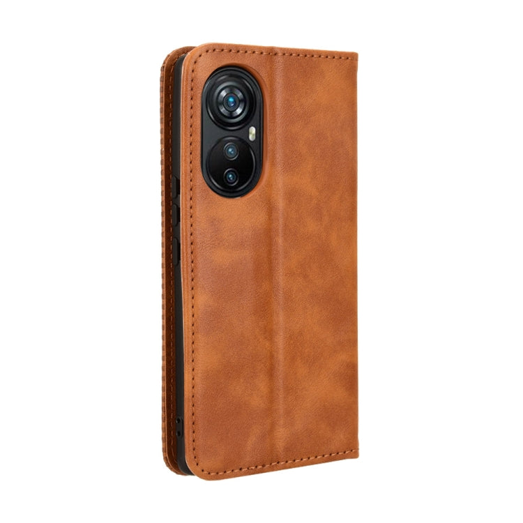 For Blackview A200 Pro Magnetic Buckle Retro Texture Leather Phone Case(Brown) - More Brand by PMC TechLife | Online Shopping South Africa | PMC TechLife