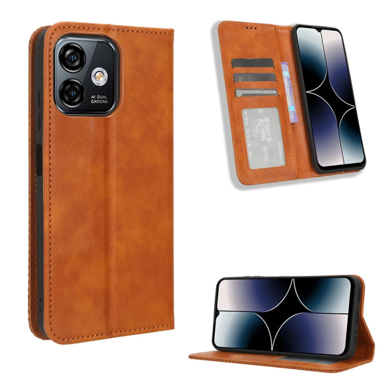 For Ulefone Note 16 Pro Magnetic Buckle Retro Texture Leather Phone Case(Brown) - free shipping - PMC Jewellery - Order now!