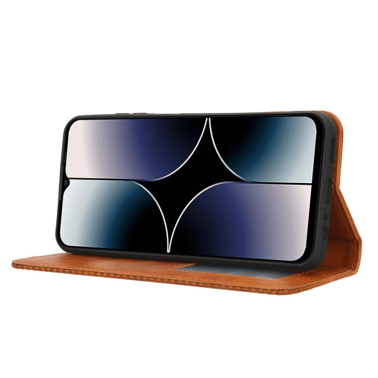 For Ulefone Note 16 Pro Magnetic Buckle Retro Texture Leather Phone Case(Brown) - free shipping - PMC Jewellery - Order now!