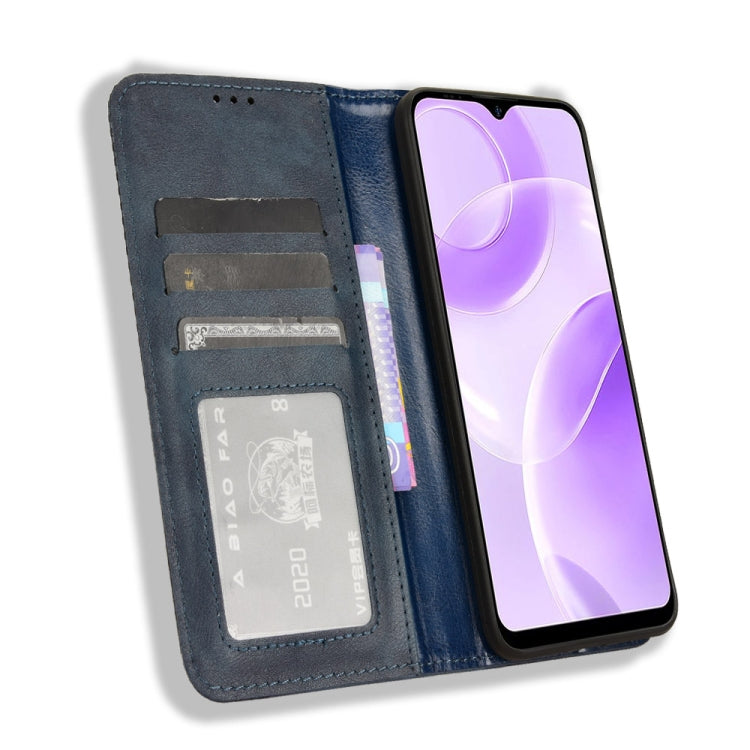 For Ulefone Note 15 Magnetic Buckle Retro Texture Leather Phone Case(Blue) - Ulefone Cases by PMC Jewellery | Online Shopping South Africa | PMC Jewellery | Buy Now Pay Later Mobicred
