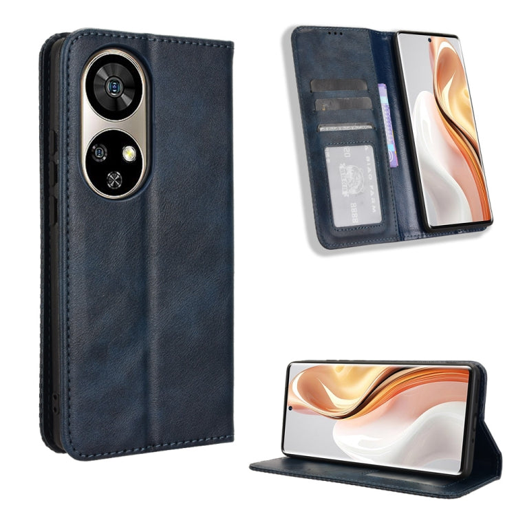 For Ulefone Note 17 Pro Magnetic Buckle Retro Texture Leather Phone Case(Blue) - Ulefone Cases by PMC Jewellery | Online Shopping South Africa | PMC Jewellery | Buy Now Pay Later Mobicred