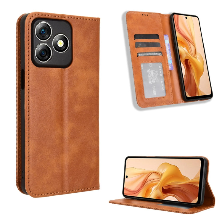 For Ulefone Note 18 Ultra Magnetic Buckle Retro Texture Leather Phone Case(Brown) - Ulefone Cases by PMC Jewellery | Online Shopping South Africa | PMC Jewellery | Buy Now Pay Later Mobicred