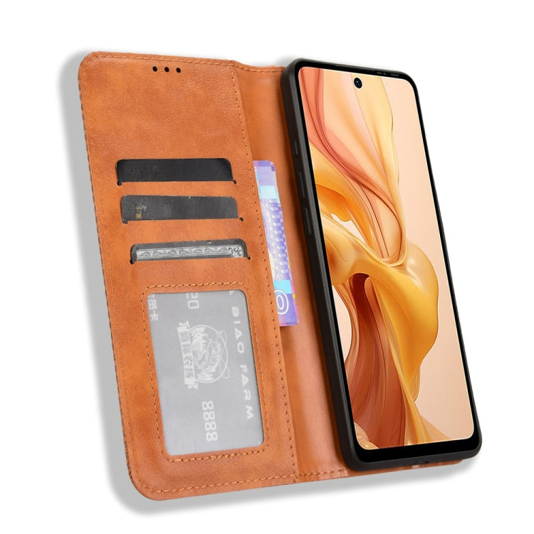 For Ulefone Note 18 Ultra Magnetic Buckle Retro Texture Leather Phone Case(Brown) - Ulefone Cases by PMC Jewellery | Online Shopping South Africa | PMC Jewellery | Buy Now Pay Later Mobicred