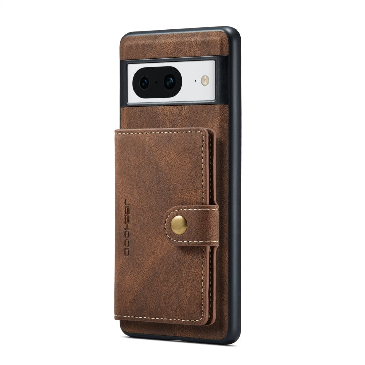For Google Pixel 8 JEEHOOD Retro Magnetic Detachable Wallet Phone Case(Brown) - Google Cases by JEEHOOD | Online Shopping South Africa | PMC TechLife | Buy Now Pay Later Mobicred