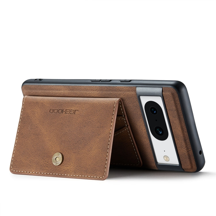 For Google Pixel 8 JEEHOOD Retro Magnetic Detachable Wallet Phone Case(Brown) - Google Cases by JEEHOOD | Online Shopping South Africa | PMC TechLife | Buy Now Pay Later Mobicred