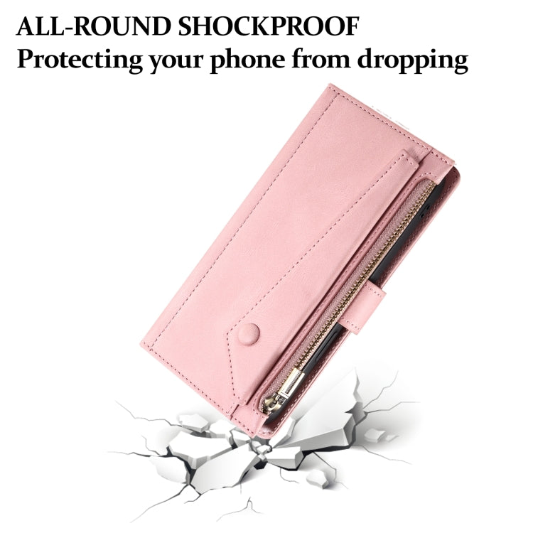 For iPhone 15 ESEBLE Retro Frosted RFID Flip Leather Phone Case(Rose Gold) - free shipping - PMC Jewellery - Order now!