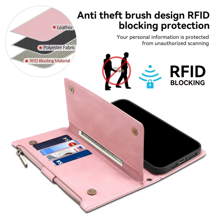 For iPhone 16 Pro ESEBLE Retro Frosted RFID Flip Leather Phone Case(Rose Gold) - free shipping - PMC TechLife - Order now!