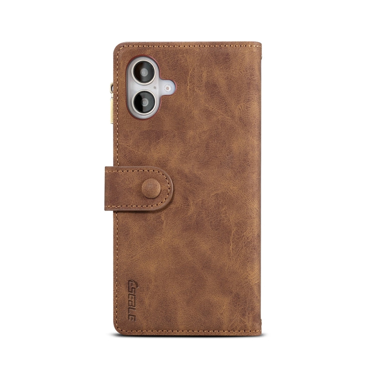 For iPhone 16 Plus ESEBLE Retro Frosted RFID Flip Leather Phone Case(Brown) - free shipping - PMC TechLife - Order now!