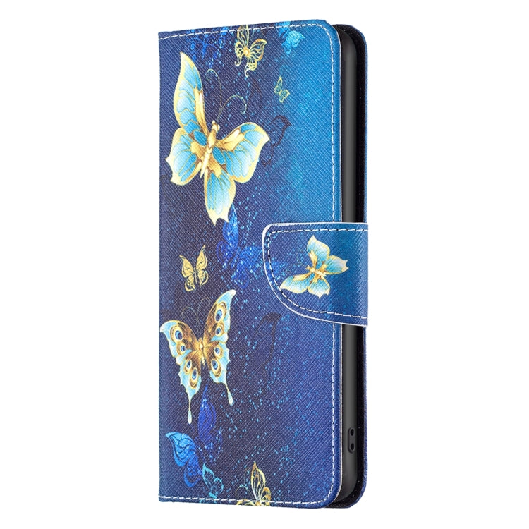 For Samsung Galaxy A25 5G Colored Drawing Pattern Leather Phone Case(Gold Butterfly) - Galaxy Phone Cases by PMC TechLife | Online Shopping South Africa | PMC TechLife