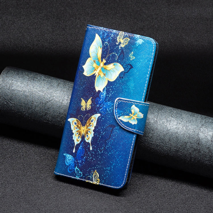 For Samsung Galaxy A25 5G Colored Drawing Pattern Leather Phone Case(Gold Butterfly) - Galaxy Phone Cases by PMC TechLife | Online Shopping South Africa | PMC TechLife