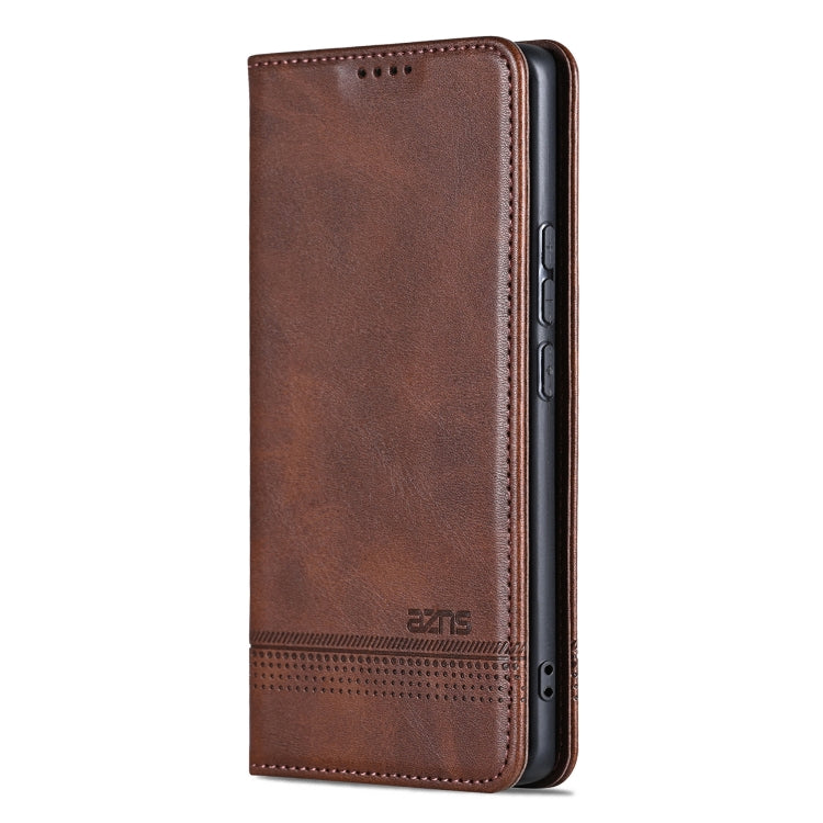 For Samsung Galaxy S24 5G AZNS Magnetic Calf Texture Flip Leather Phone Case(Dark Brown) - Galaxy S24 5G Cases by AZNS | Online Shopping South Africa | PMC Jewellery | Buy Now Pay Later Mobicred
