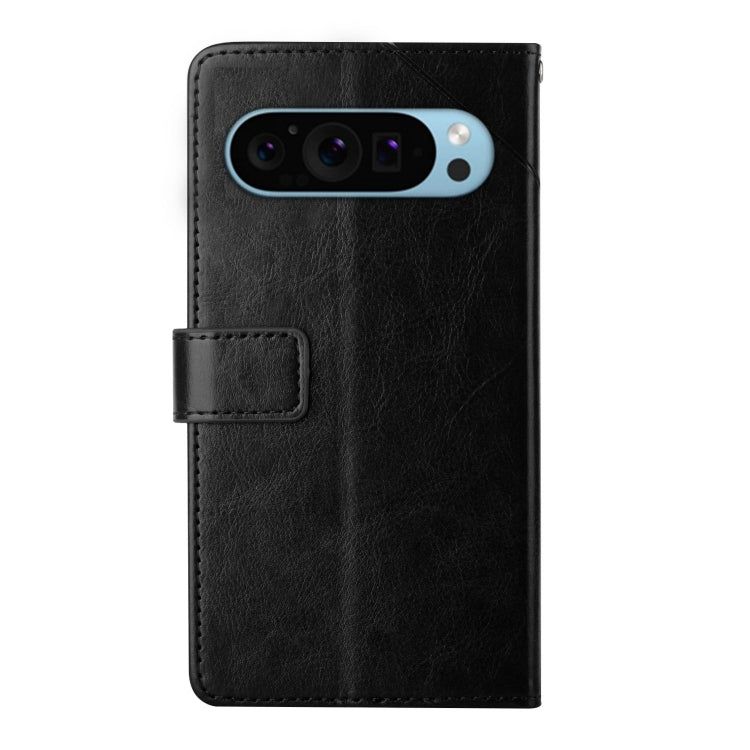 For Google Pixel 9 Y-shaped Pattern Flip Leather Phone Case(Black) - Google Cases by PMC TechLife | Online Shopping South Africa | PMC TechLife | Buy Now Pay Later Mobicred