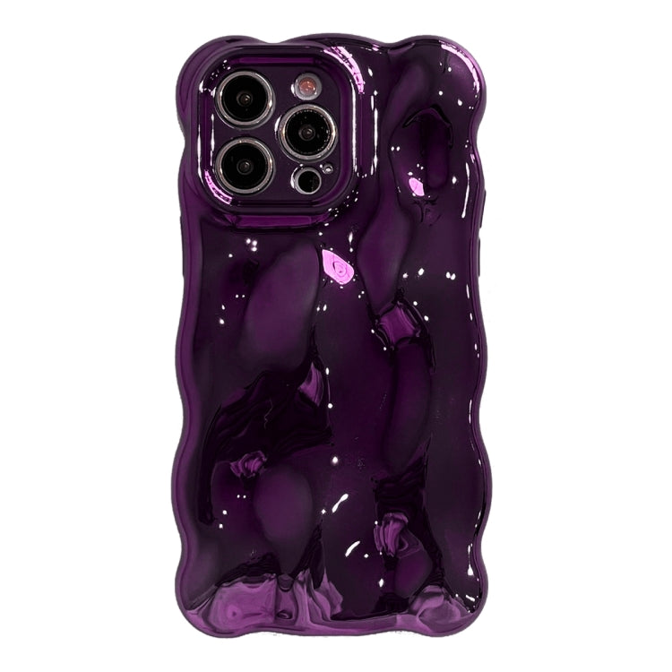 For iPhone 15 Pro Wave Bubbles TPU Phone Case(Painted Purple) - iPhone 15 Pro Cases by PMC TechLife | Online Shopping South Africa | PMC TechLife