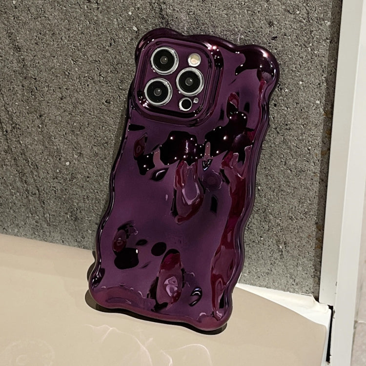 For iPhone 15 Pro Wave Bubbles TPU Phone Case(Painted Purple) - iPhone 15 Pro Cases by PMC TechLife | Online Shopping South Africa | PMC TechLife