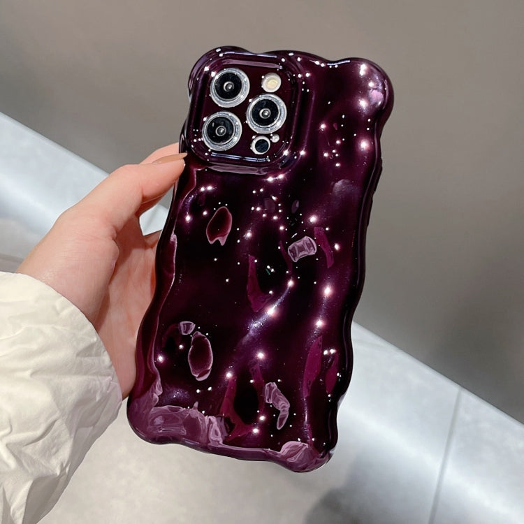 For iPhone 15 Pro Wave Bubbles TPU Phone Case(Painted Purple) - iPhone 15 Pro Cases by PMC TechLife | Online Shopping South Africa | PMC TechLife