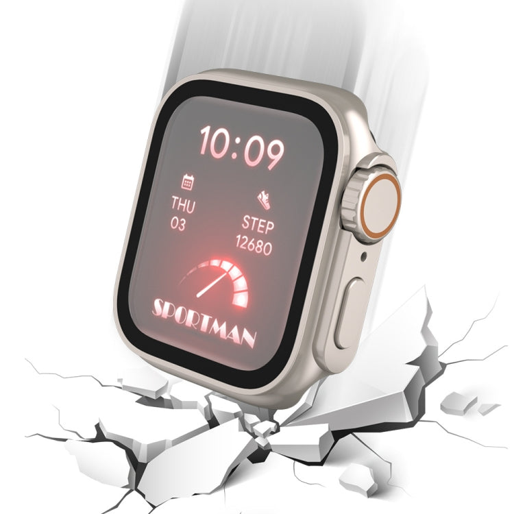 For Apple Watch Series 6 / 5 / 4 / SE 44mm Tempered Film Hybrid PC Integrated Watch Case(Original Black Orange) - Watch Cases by PMC TechLife | Online Shopping South Africa | PMC TechLife | Buy Now Pay Later Mobicred