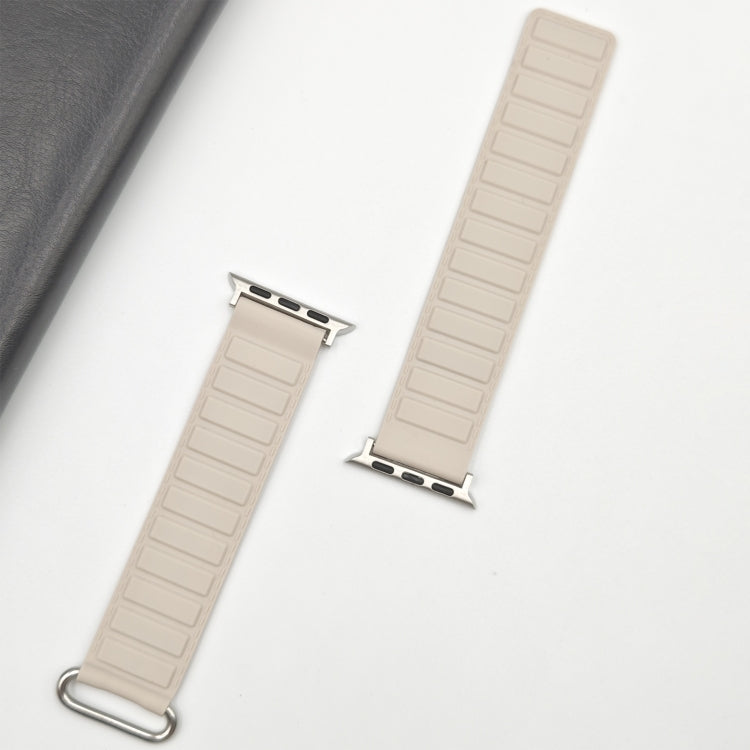 For Apple Watch Series 7 45mm Reverse Buckle Magnetic Silicone Watch Band(Silver Buckle Starlight) - free shipping - PMC TechLife - Order now!