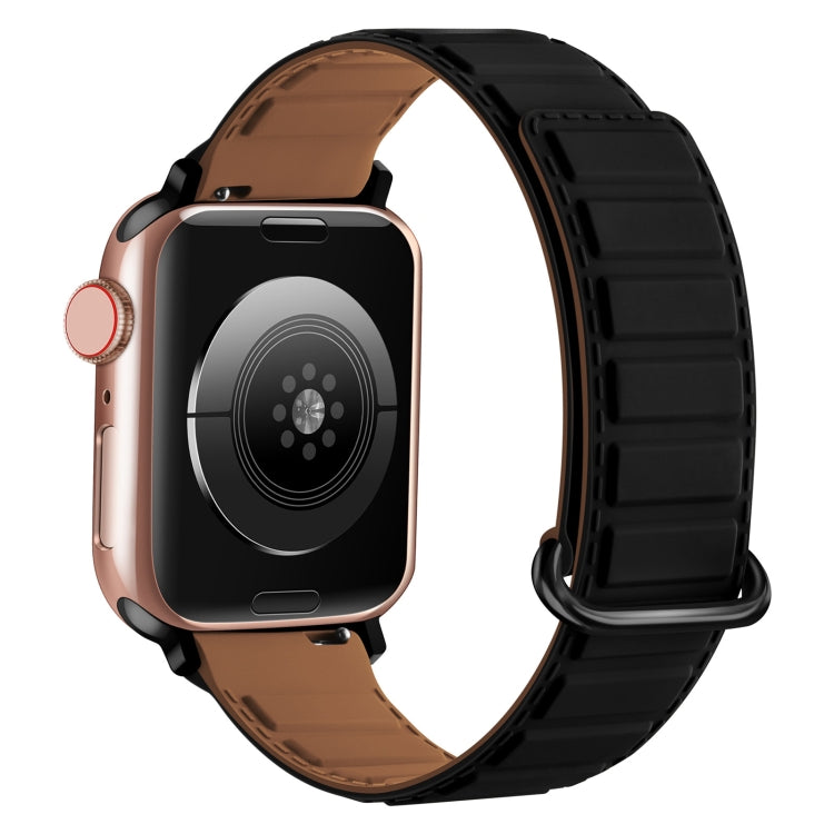 For Apple Watch SE 2022 44mm Reverse Buckle Magnetic Silicone Watch Band(Silver Buckle Blue) - free shipping - PMC TechLife - Order now!