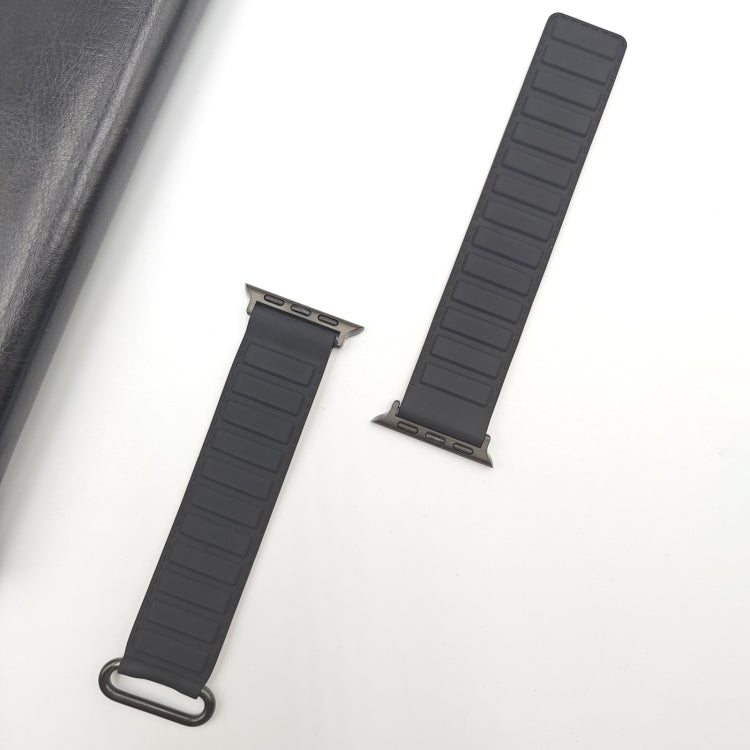 For Apple Watch SE 2022 44mm Reverse Buckle Magnetic Silicone Watch Band(Silver Buckle Blue) - free shipping - PMC TechLife - Order now!