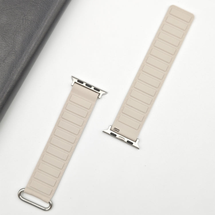 For Apple Watch SE 40mm Reverse Buckle Magnetic Silicone Watch Band(Silver Buckle Starlight) - free shipping - PMC TechLife - Order now!