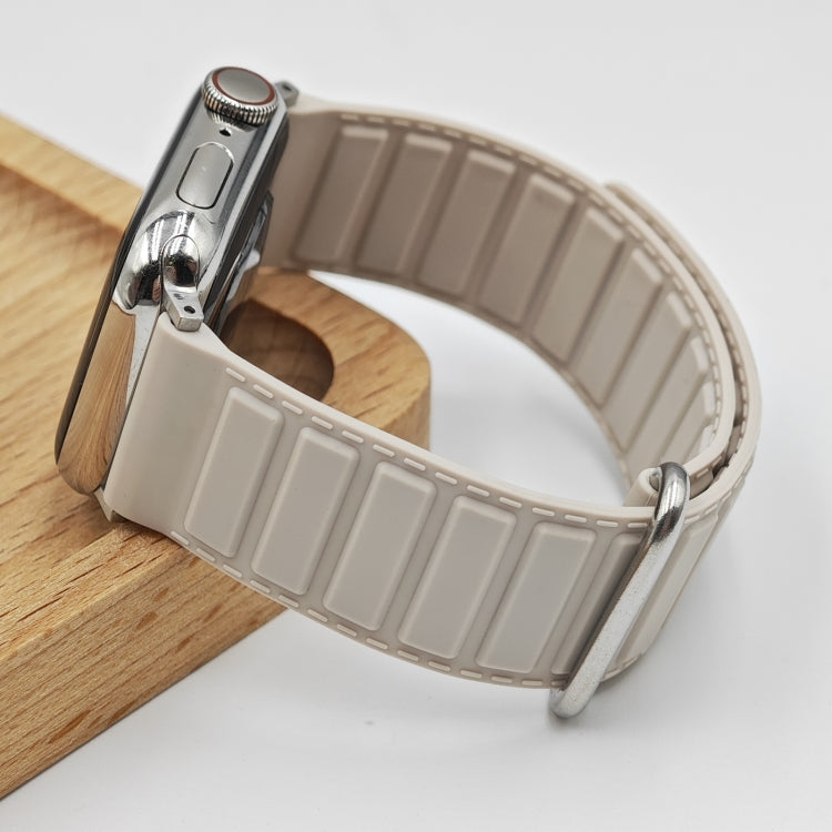 For Apple Watch Series 2 38mm Reverse Buckle Magnetic Silicone Watch Band(Silver Buckle Starlight) - free shipping - PMC TechLife - Order now!