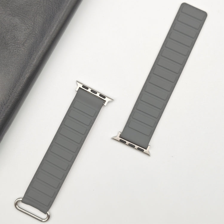 For Apple Watch Series 2 38mm Reverse Buckle Magnetic Silicone Watch Band(Silver Buckle Grey Brown) - free shipping - PMC TechLife - Order now!