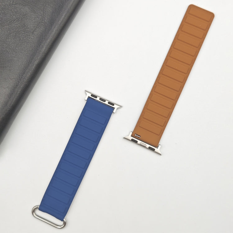For Apple Watch 38mm Reverse Buckle Magnetic Silicone Watch Band(Silver Buckle Blue) - free shipping - PMC TechLife - Order now!