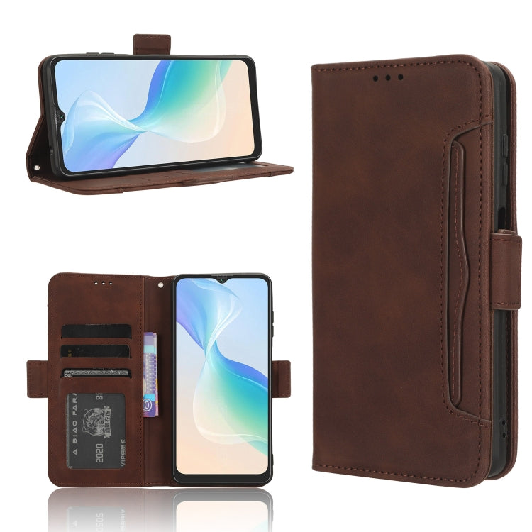 For Blackview Oscal C30 / C30 Pro Skin Feel Calf Texture Card Slots Leather Phone Case(Brown) - More Brand by PMC TechLife | Online Shopping South Africa | PMC TechLife