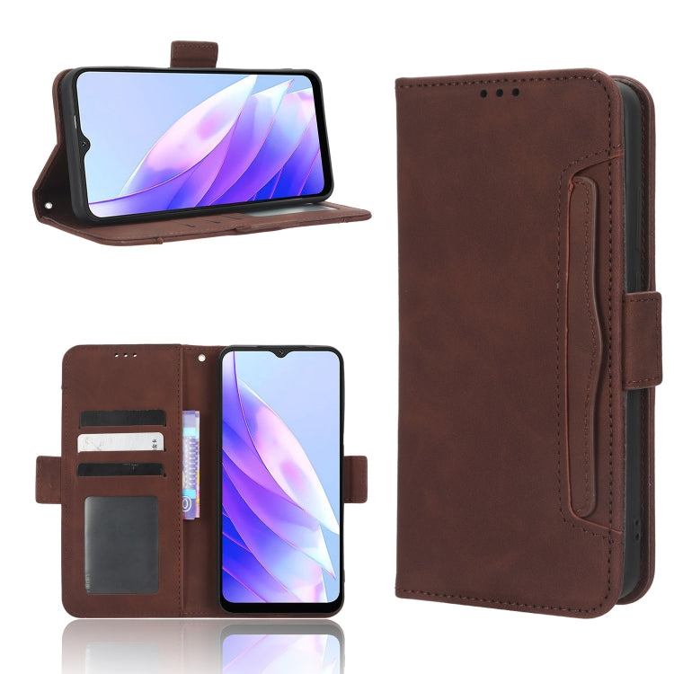 For Blackview A52 / A52 Pro Skin Feel Calf Texture Card Slots Leather Phone Case(Brown) - More Brand by PMC TechLife | Online Shopping South Africa | PMC TechLife