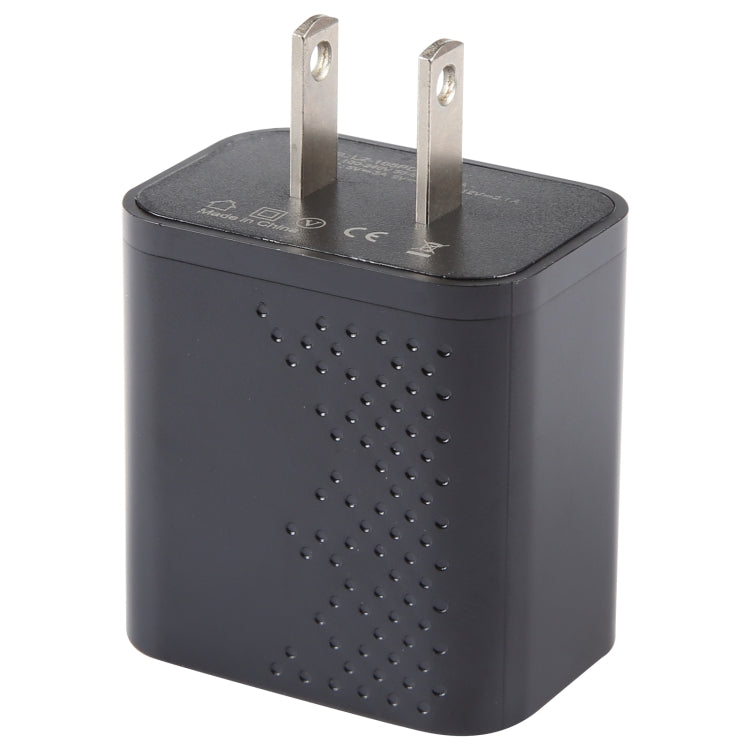 LZ-105PD 25W USB-C / Type-C Ports Dot Pattern Travel Charger, US Plug(Black) - free shipping - PMC Jewellery - Order now!