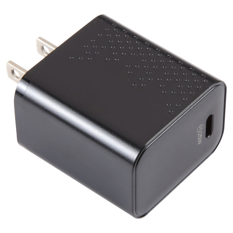 LZ-105PD 25W USB-C / Type-C Ports Dot Pattern Travel Charger, US Plug(Black) - free shipping - PMC Jewellery - Order now!
