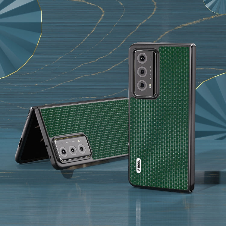 For Honor Magic V2 ABEEL Genuine Leather Luxury Series Phone Case(Night Green) - Honor Cases by PMC TechLife | Online Shopping South Africa | PMC TechLife | Buy Now Pay Later Mobicred