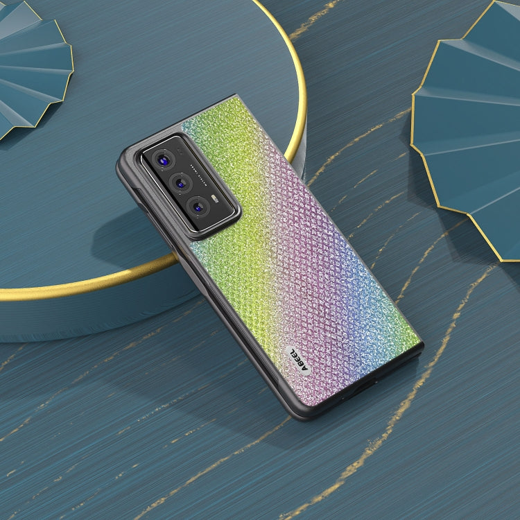 For Honor Magic V2 ABEEL Diamond Series Black Edge Phone Case(Rainbow) - Honor Cases by PMC TechLife | Online Shopping South Africa | PMC TechLife | Buy Now Pay Later Mobicred