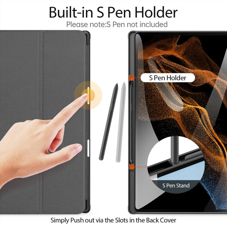 For Samsung Galaxy Tab S10 Ultra / S9 Ultra DUX DUCIS Domo Series Cloth Texture Magnetic Leather Tablet Case(Black) - Tab S10 Ultra Cases by DUX DUCIS | Online Shopping South Africa | PMC Jewellery | Buy Now Pay Later Mobicred