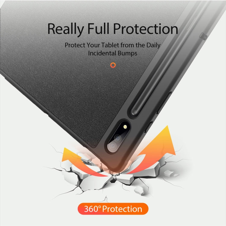 For Samsung Galaxy Tab S10 Ultra / S9 Ultra DUX DUCIS Domo Series Cloth Texture Magnetic Leather Tablet Case(Black) - Tab S10 Ultra Cases by DUX DUCIS | Online Shopping South Africa | PMC Jewellery | Buy Now Pay Later Mobicred
