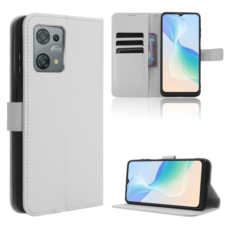 For Blackview Oscal C30 / C30 Pro Diamond Texture Leather Phone Case(White) - More Brand by PMC TechLife | Online Shopping South Africa | PMC TechLife | Buy Now Pay Later Mobicred