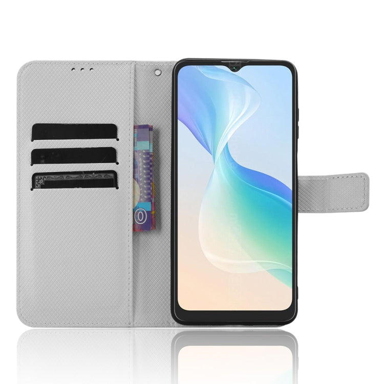 For Blackview Oscal C30 / C30 Pro Diamond Texture Leather Phone Case(White) - More Brand by PMC TechLife | Online Shopping South Africa | PMC TechLife | Buy Now Pay Later Mobicred