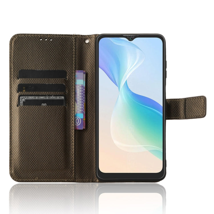 For Blackview Oscal C30 / C30 Pro Diamond Texture Leather Phone Case(Brown) - More Brand by PMC TechLife | Online Shopping South Africa | PMC TechLife
