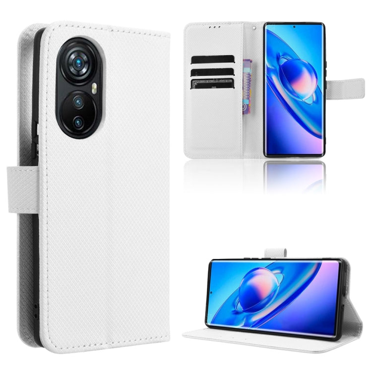 For Blackview A200 Pro Diamond Texture Leather Phone Case(White) - More Brand by PMC TechLife | Online Shopping South Africa | PMC TechLife