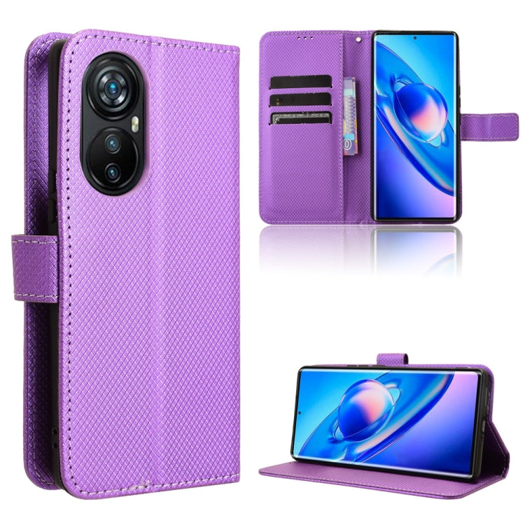 For Blackview A200 Pro Diamond Texture Leather Phone Case(Purple) - More Brand by PMC TechLife | Online Shopping South Africa | PMC TechLife