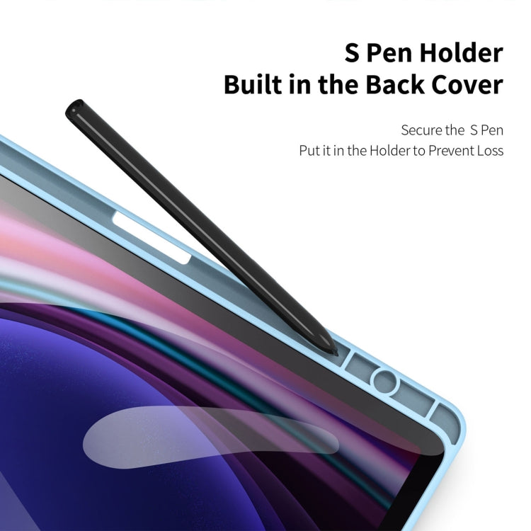 For Samsung Galaxy Tab S10 FE / S9 FE / S9 DUX DUCIS TOBY Series Antiskid Leather Tablet Case with Sleep / Wake-up Function(Blue) - free shipping - PMC Jewellery - Order now!