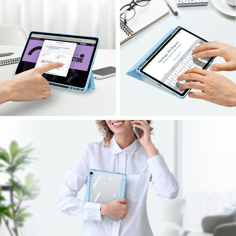 For Samsung Galaxy Tab S10 FE / S9 FE / S9 DUX DUCIS TOBY Series Antiskid Leather Tablet Case with Sleep / Wake-up Function(Blue) - free shipping - PMC Jewellery - Order now!