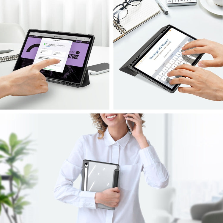 For Samsung Galaxy Tab S10 FE / S9 FE / S9 DUX DUCIS TOBY Series Antiskid Leather Tablet Case with Sleep / Wake-up Function(Black) - free shipping - PMC Jewellery - Order now!