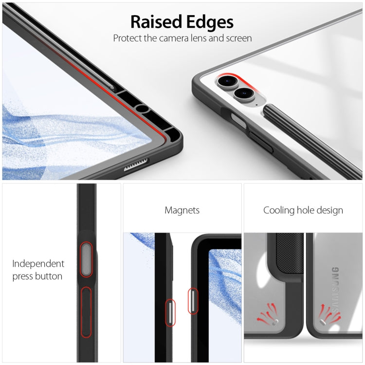 For Samsung Galaxy Tab S9 FE+ DUX DUCIS TOBY Series Antiskid Leather Tablet Case with Sleep / Wake-up Function(Black) - free shipping - PMC Jewellery - Order now!